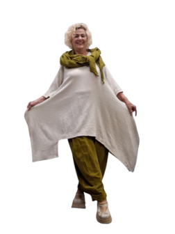 Omslagdoek grote sjaal olijfgroen mousseline stof