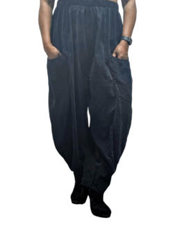 Broek fijne corduroy zwart