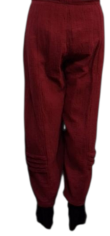 Broek rekbare taille rood mousseline stof