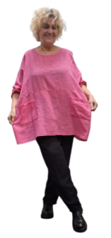 Ruim vallende tuniek roze