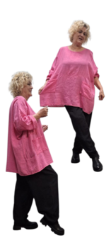 Ruim vallende tuniek roze