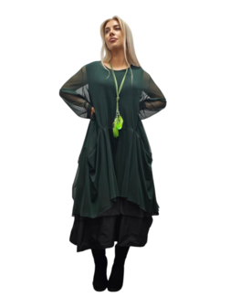 Tuniek/jurk tule donker groen