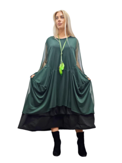 Tuniek/jurk tule donker groen