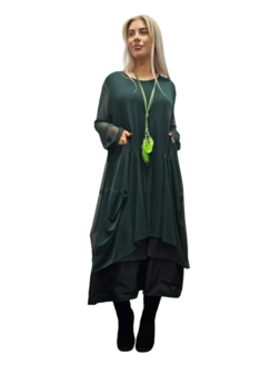 Tuniek/jurk tule donker groen