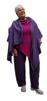 Omslagdoek grote sjaal purple mousseline stof