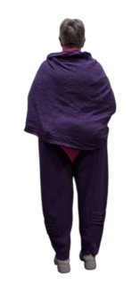 Omslagdoek grote sjaal purple mousseline stof