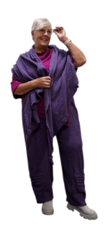 Omslagdoek grote sjaal purple mousseline stof