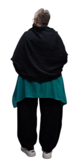 Omslagdoek grote sjaal zwart mousseline  stof