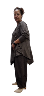 Tuniek asymmetrisch donker bruin tweelaags