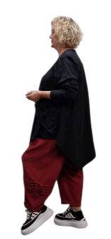 Tuniek asymmetrisch zwart  2-laags