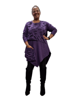 Tuniek-asymmetrisch-purple-2-laags