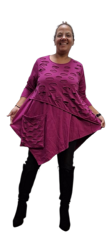 Tuniek asymmetrisch-paars 2-laags