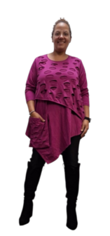 Tuniek asymmetrisch-paars 2-laags