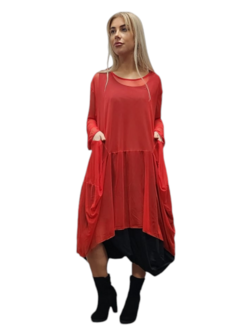 Tuniek/jurk tule rood