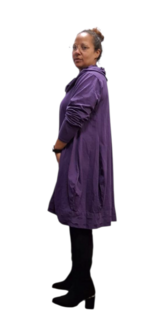 Tuniek -jurk - A-lijn purple met aparte kol en zoom