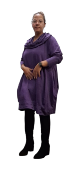 Tuniek -jurk - A-lijn purple met aparte kol en zoom