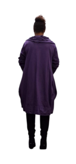 Tuniek -jurk - A-lijn purple met aparte kol en zoom
