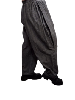 Wijde broek antraciet  stonewashed