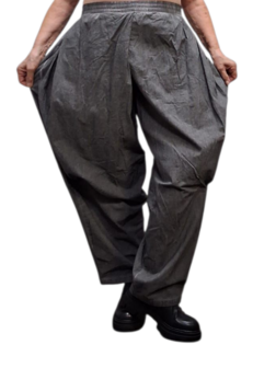 Wijde broek antraciet  stonewashed