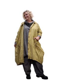Ballonjas/vest oker stonewashed