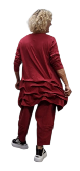 Tuniek rood met ophaaltjes