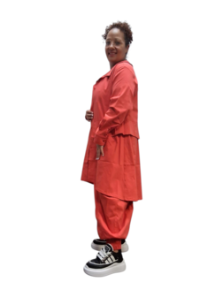 Kekoo parkablouse  &#039;Isara&#039; rood stretch parachutestof