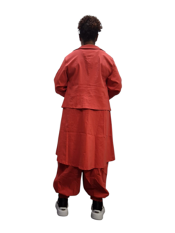 Kekoo parkablouse  &#039;Isara&#039; rood stretch parachutestof