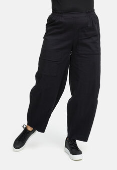 Wijde broek met stretch &#039;Isara &#039;zwart