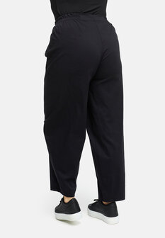 Wijde broek met stretch &#039;Isara &#039;zwart