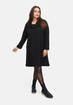 Elegant jurkje van viscose-stretch &#039;Flor&eacute;a&#039; zwart