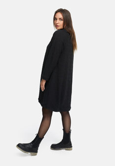 Elegant jurkje van viscose-stretch &#039;Flor&eacute;a&#039; zwart