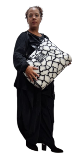 Tuniek mousseline stof asymmetrisch zwart tweelaags