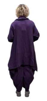 Aparte-tuniek purple gedeeltelijke tweelaags mousseline stof 