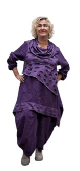 Aparte-tuniek purple gedeeltelijke tweelaags mousseline stof 