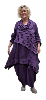 Aparte-tuniek purple gedeeltelijke tweelaags mousseline stof 
