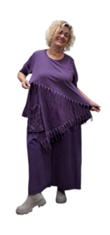 Aparte-tuniek purple met franjes
