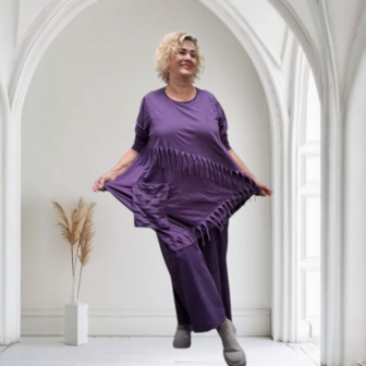 Aparte-tuniek purple met franjes