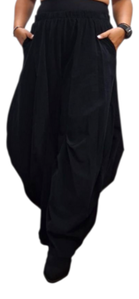 Ruime ballonbroek  zwart corduroy