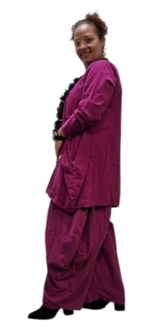 Leuke tuniek met knopen paars corduroy