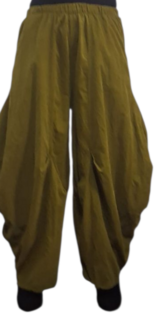 Ruime ballonbroek groen corduroy