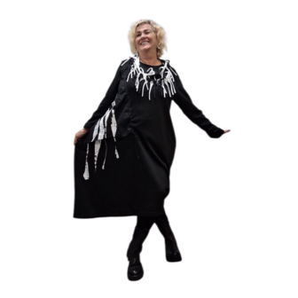 jurk zwart wit met leuke details