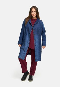 Overgangsmantel van premium denim `Indiga` stretch