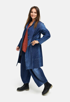 Overgangsmantel van premium denim `Indiga` stretch