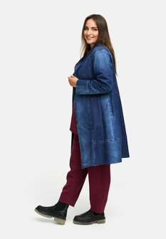 Overgangsmantel van premium denim `Indiga` stretch