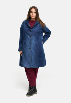 Overgangsmantel van premium denim `Indiga` stretch