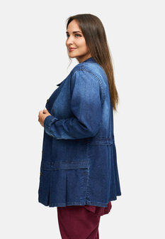 Blousejas van premium denim `Indiga` stretch
