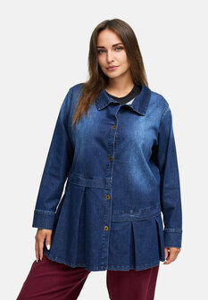 Blousejas van premium denim `Indiga` stretch