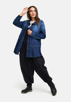 Blousejas van premium denim `Indiga` stretch