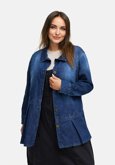 Blousejas van premium denim `Indiga` stretch