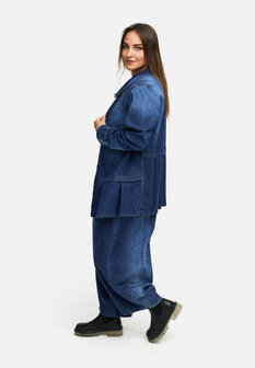 Blousejas van premium denim `Indiga` stretch